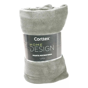 manta microfibra casal cinza